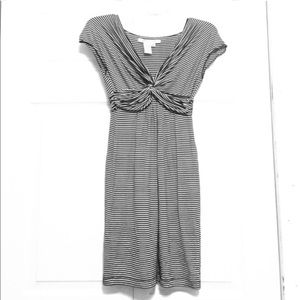 Twist front striped dress